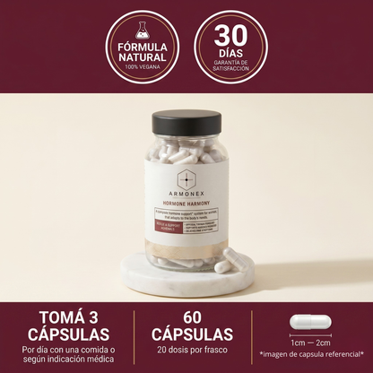 Armonex Equilibrio Hormonal | Suplemento Natural Femenino · 60 Cápsulas
