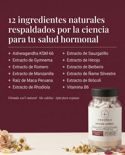 Armonex Equilibrio Hormonal | Suplemento Natural Femenino · 60 Cápsulas